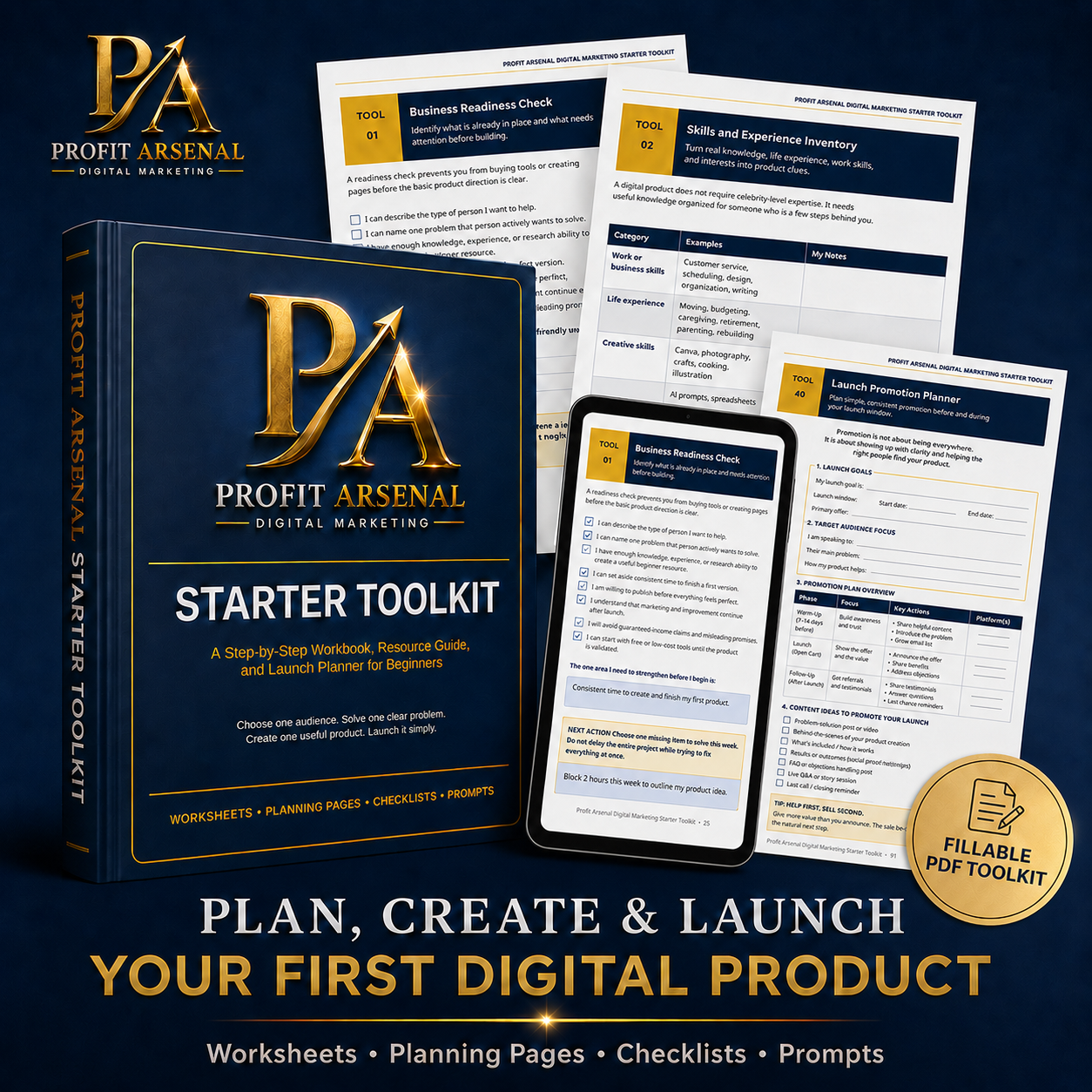 Book, tablet, and worksheet mockup